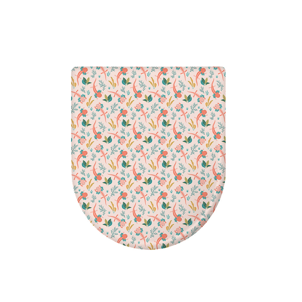 Pastel Axolotl Pattern Print Toilet Lid Cover