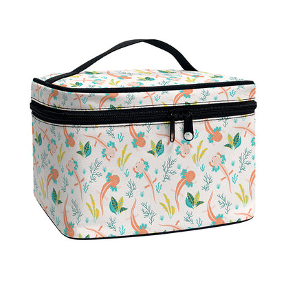 Pastel Axolotl Pattern Print Travel Makeup Bag
