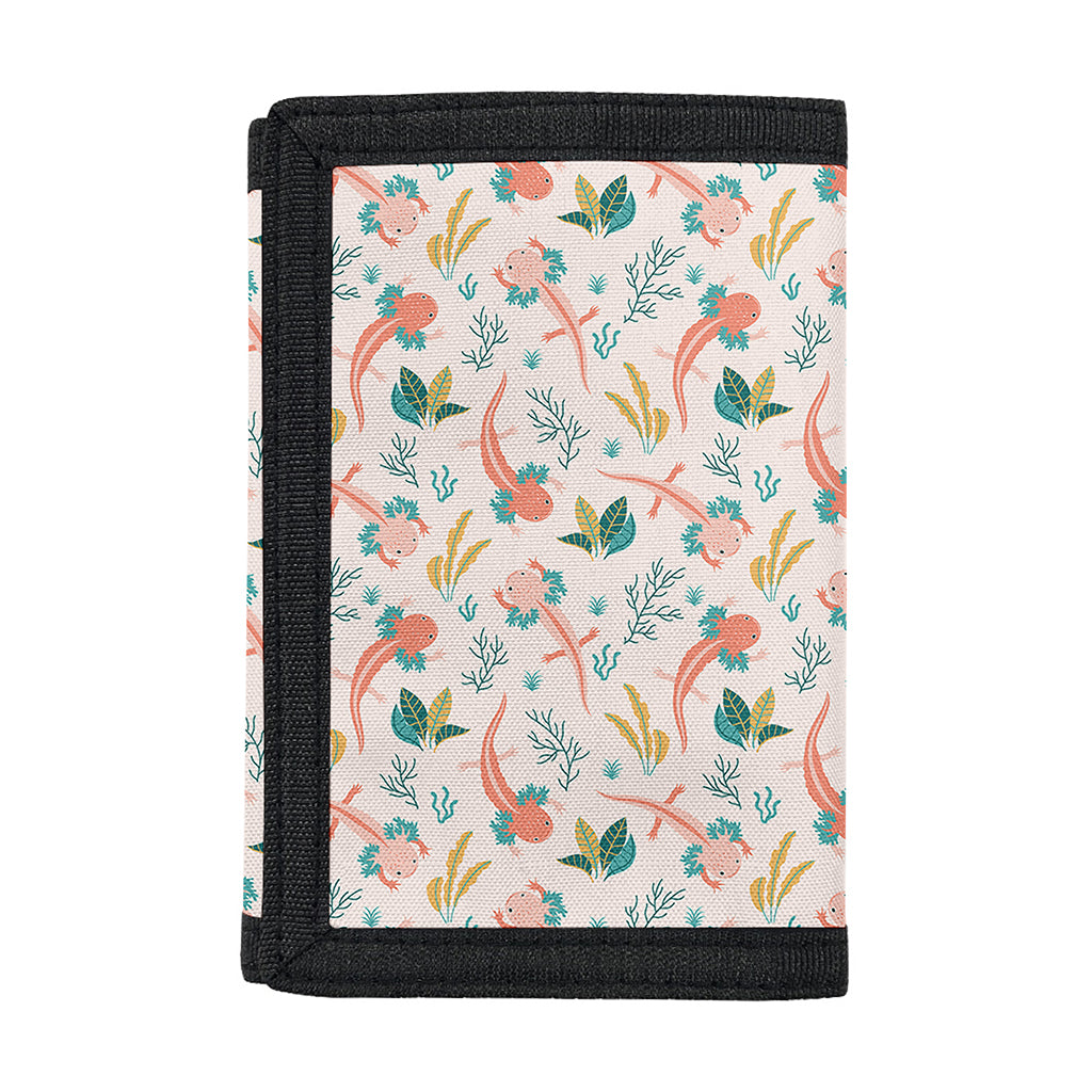 Pastel Axolotl Pattern Print Trifold Wallet