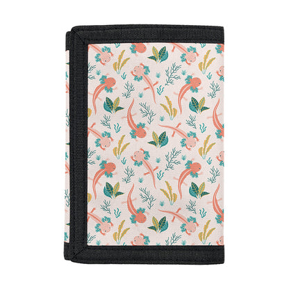 Pastel Axolotl Pattern Print Trifold Wallet