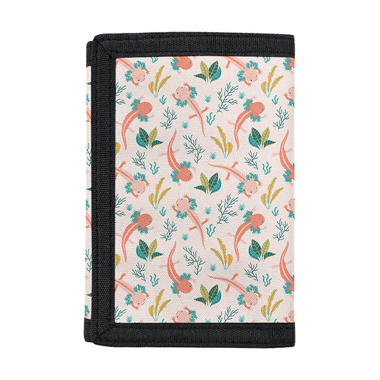 Pastel Axolotl Pattern Print Trifold Wallet