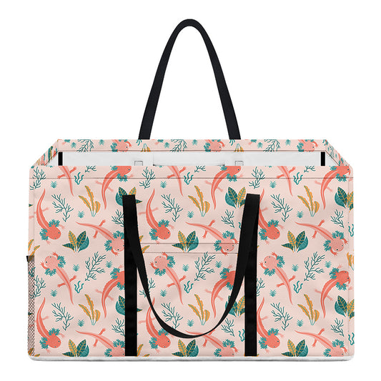 Pastel Axolotl Pattern Print Utility Tote Bag