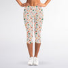 Pastel Axolotl Pattern Print Women's Capri Leggings