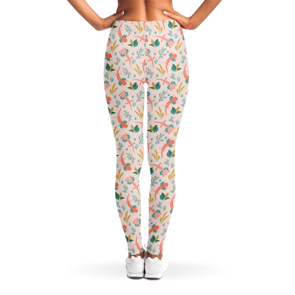 Pastel Axolotl Pattern Print Women's Leggings