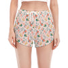 Pastel Axolotl Pattern Print Women's Split Running Shorts