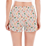 Pastel Axolotl Pattern Print Women's Split Running Shorts