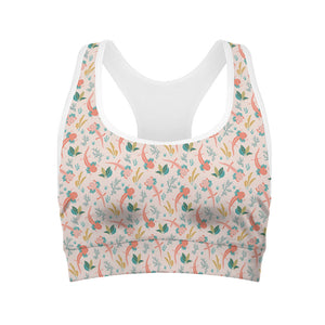 Pastel Axolotl Pattern Print Women's Sports Bra