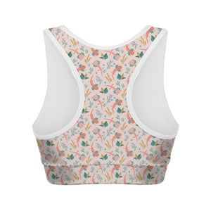 Pastel Axolotl Pattern Print Women's Sports Bra