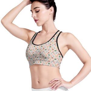 Pastel Axolotl Pattern Print Women's Sports Bra