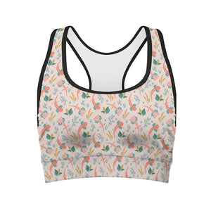 Pastel Axolotl Pattern Print Women's Sports Bra