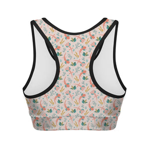 Pastel Axolotl Pattern Print Women's Sports Bra