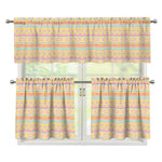 Pastel Aztec Tribal Pattern Print 3 Piece Kitchen Curtains