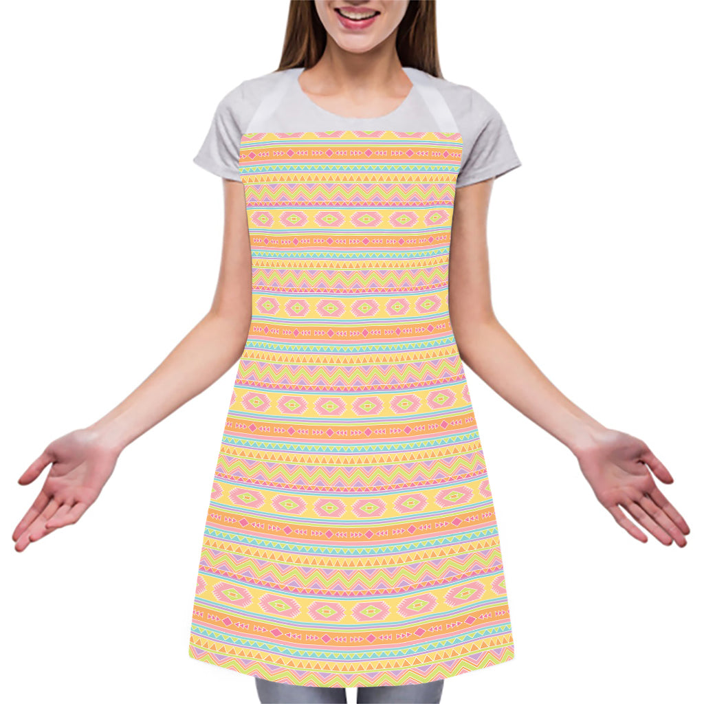 Pastel Aztec Tribal Pattern Print Adjustable Apron