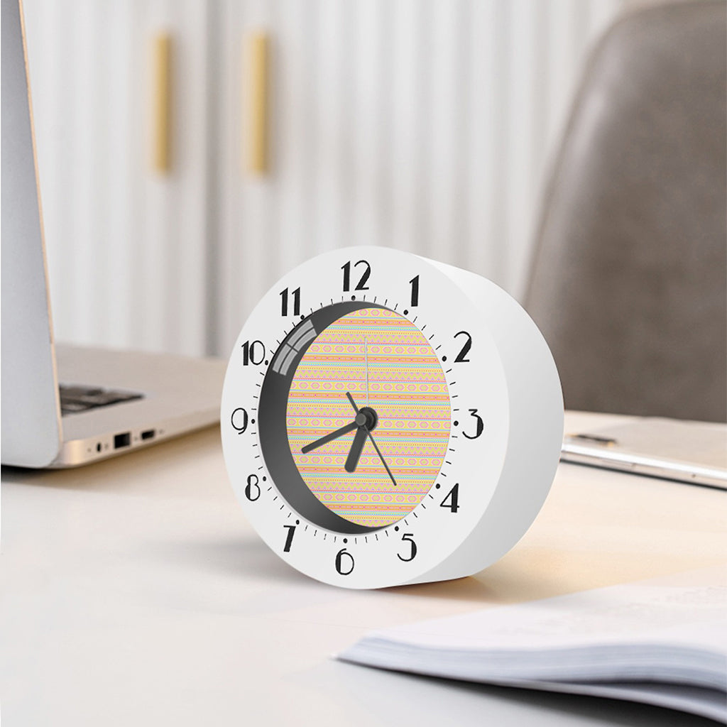 Pastel Aztec Tribal Pattern Print Alarm Clock