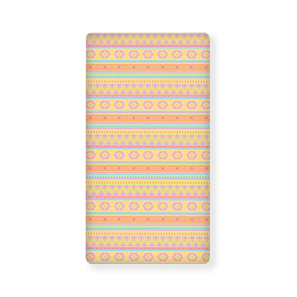 Pastel Aztec Tribal Pattern Print Baby Crib Sheet
