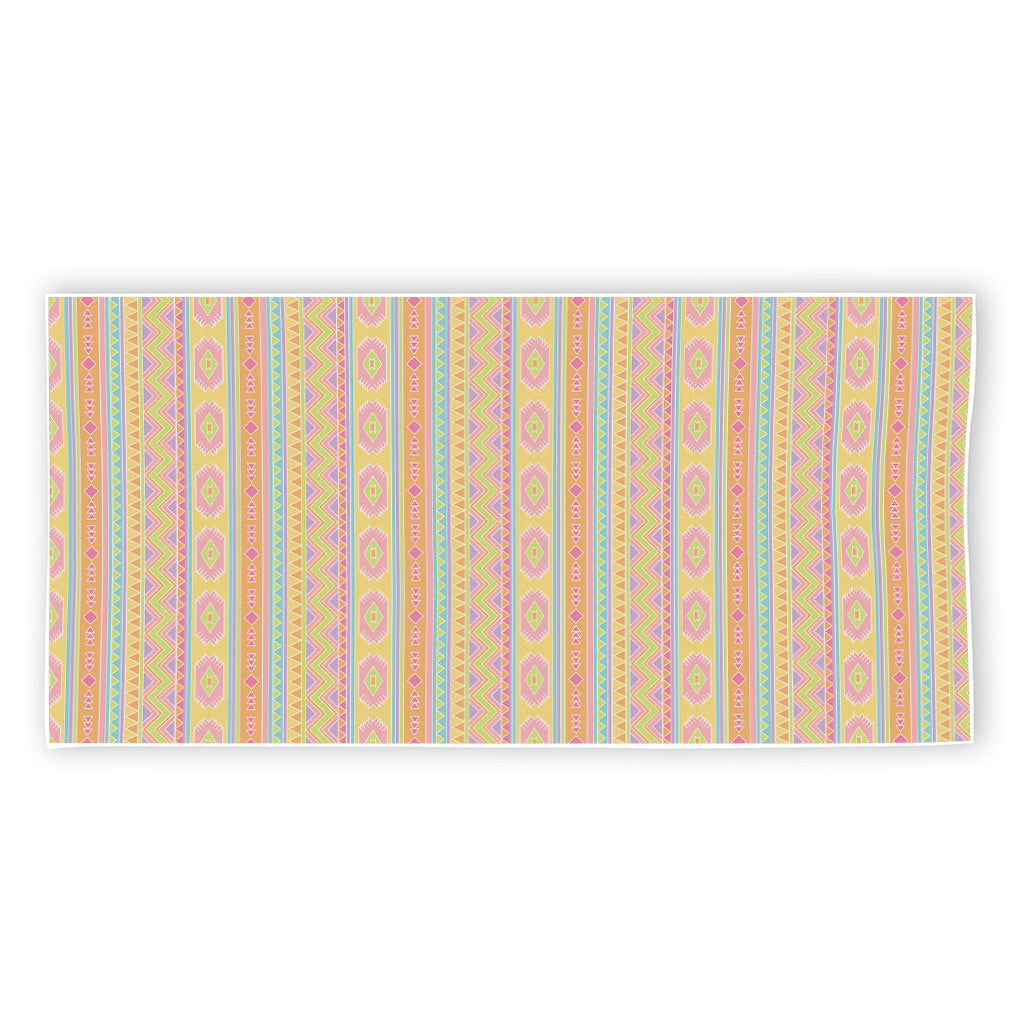 Pastel Aztec Tribal Pattern Print Beach Towel