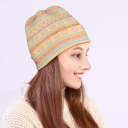 Pastel Aztec Tribal Pattern Print Beanie