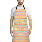Pastel Aztec Tribal Pattern Print Bib Apron With Pocket