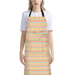 Pastel Aztec Tribal Pattern Print Bib Apron With Pocket