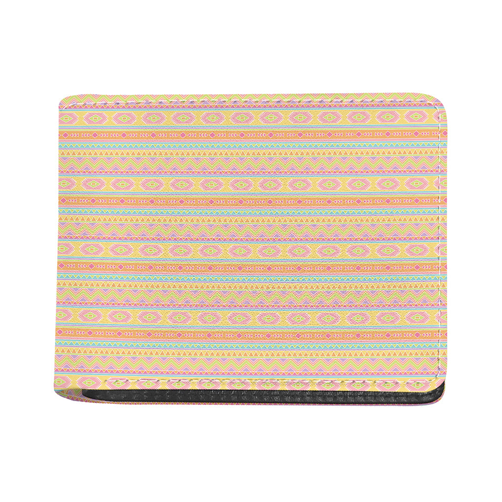 Pastel Aztec Tribal Pattern Print Bifold Wallet