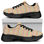 Pastel Aztec Tribal Pattern Print Black Chunky Shoes