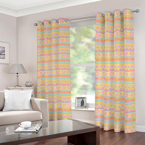 Pastel Aztec Tribal Pattern Print Blackout Grommet Curtains