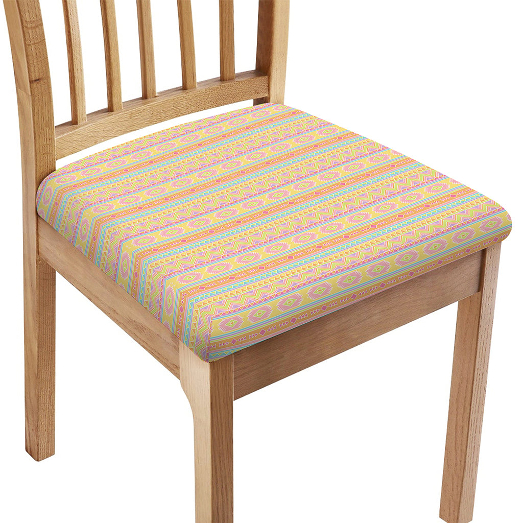 Pastel Aztec Tribal Pattern Print Chair Cushion Cover
