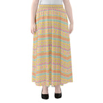 Pastel Aztec Tribal Pattern Print Chiffon Maxi Skirt