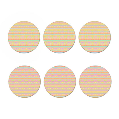 Pastel Aztec Tribal Pattern Print Coaster Set
