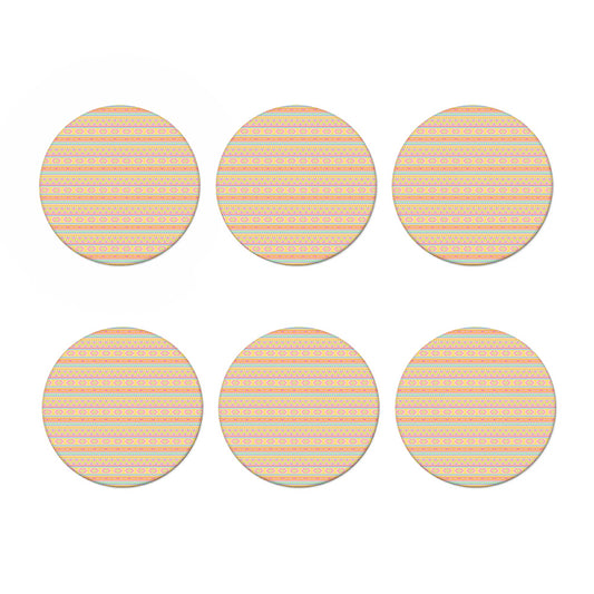 Pastel Aztec Tribal Pattern Print Coaster Set