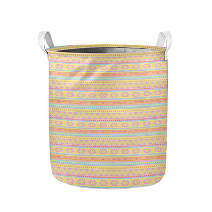 Pastel Aztec Tribal Pattern Print Collapsible Laundry Basket