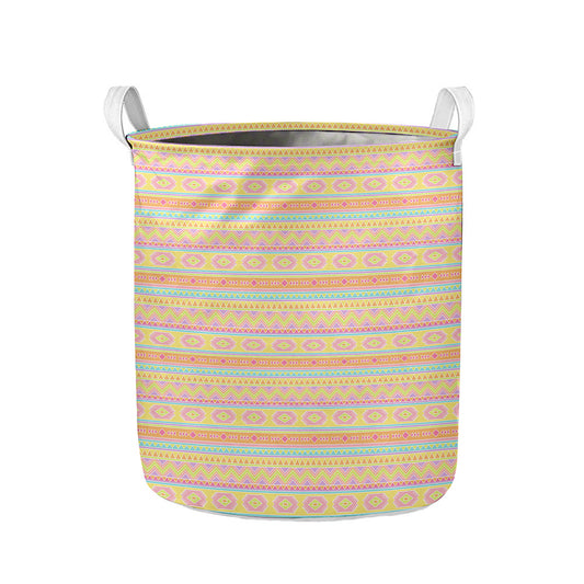 Pastel Aztec Tribal Pattern Print Collapsible Laundry Basket