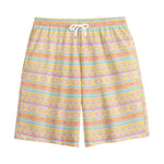 Pastel Aztec Tribal Pattern Print Cotton Shorts