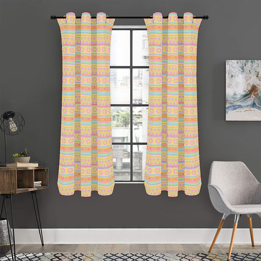 Pastel Aztec Tribal Pattern Print Curtain