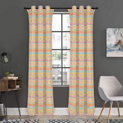 Pastel Aztec Tribal Pattern Print Curtain