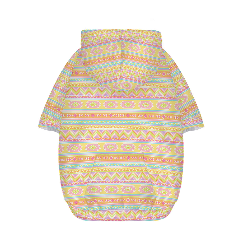 Pastel Aztec Tribal Pattern Print Dog Zip Up Hoodie