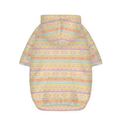 Pastel Aztec Tribal Pattern Print Dog Zip Up Hoodie