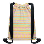 Pastel Aztec Tribal Pattern Print Drawstring Backpack