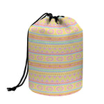 Pastel Aztec Tribal Pattern Print Drawstring Makeup Bag