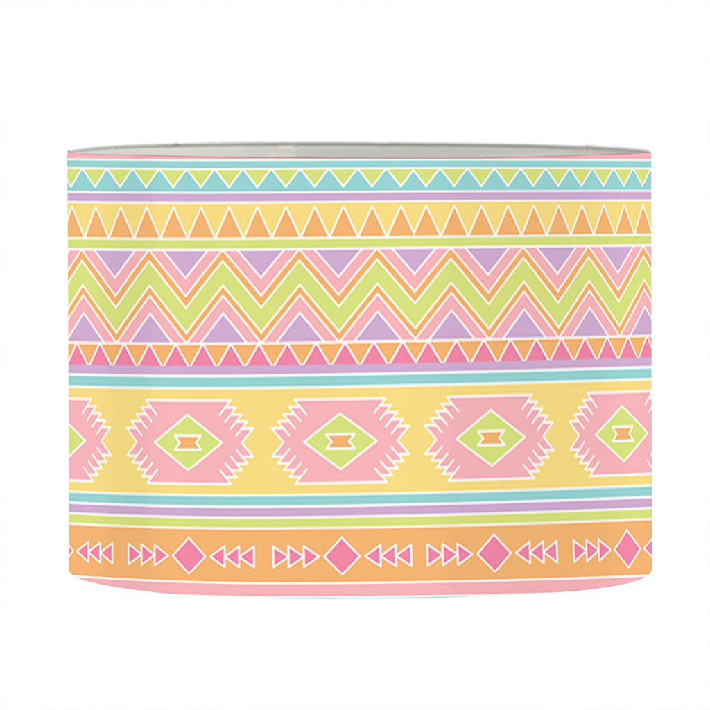 Pastel Aztec Tribal Pattern Print Drum Lamp Shade