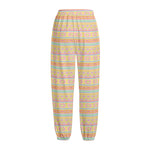 Pastel Aztec Tribal Pattern Print Fleece Lined Knit Pants
