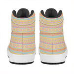 Pastel Aztec Tribal Pattern Print High Top Leather Sneakers