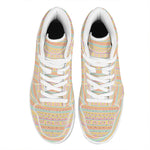 Pastel Aztec Tribal Pattern Print High Top Leather Sneakers
