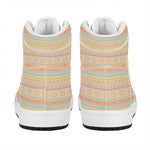 Pastel Aztec Tribal Pattern Print High Top Leather Sneakers