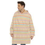 Pastel Aztec Tribal Pattern Print Hoodie Blanket