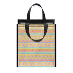 Pastel Aztec Tribal Pattern Print Insulated Lunch Tote