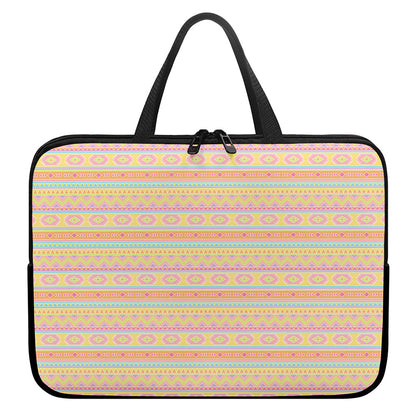 Pastel Aztec Tribal Pattern Print Laptop Sleeve With Handle
