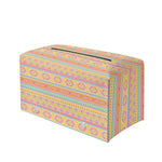 Pastel Aztec Tribal Pattern Print Leather Tissue Box Cover