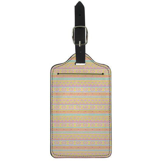 Pastel Aztec Tribal Pattern Print Luggage Tag