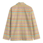 Pastel Aztec Tribal Pattern Print Men's Blazer